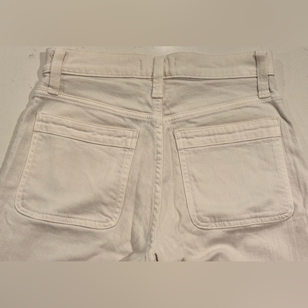 Madewell Women Size 27 The Perfect Vintage Wide Leg High Rise Canvas Ivory Jean - Picture 5 of 10